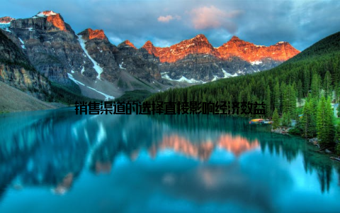 销售渠道的选择直接影响经济效益