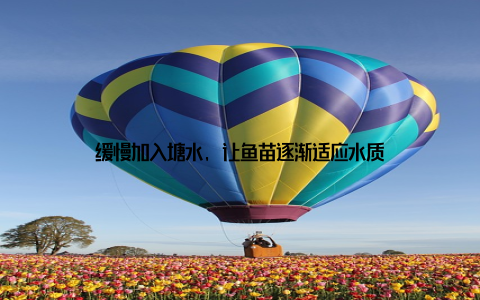 缓慢加入塘水, 让鱼苗逐渐适应水质