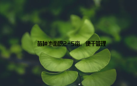 – 苗种池面积2-5亩, 便于管理