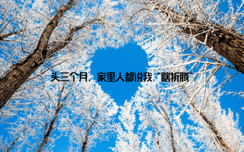 头三个月, 家里人都说我“瞎折腾”