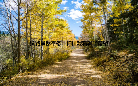 这钱虽然不多, 但让我看到了希望