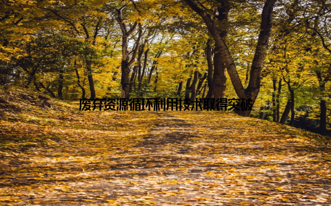 废弃资源循环利用技术取得突破