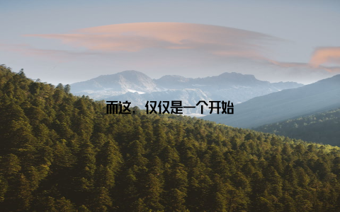 而这, 仅仅是一个开始