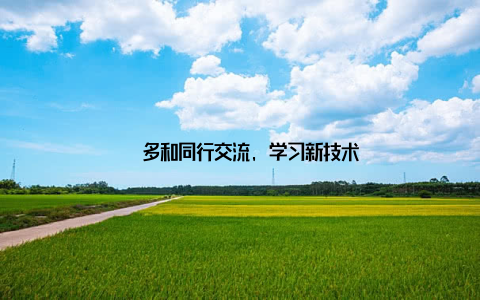 – 多和同行交流, 学习新技术