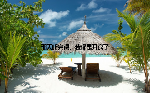 那天听完课, 我像是开窍了