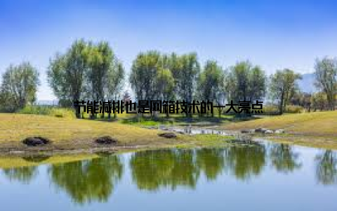 节能减排也是网箱技术的一大亮点