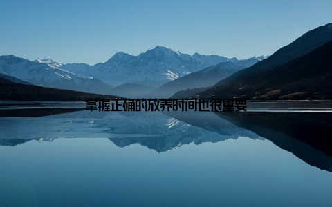 掌握正确的放养时间也很重要