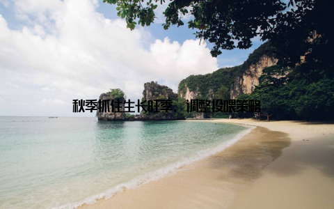 秋季抓住生长旺季, 调整投喂策略