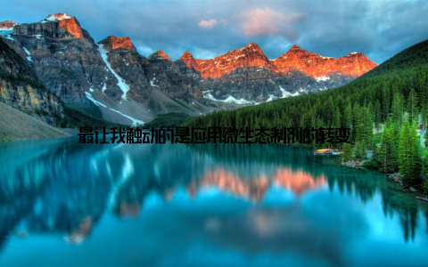 最让我触动的是应用微生态制剂的转变