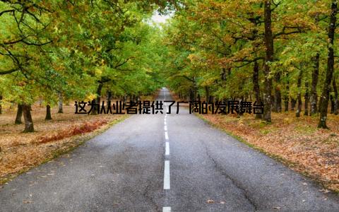 这为从业者提供了广阔的发展舞台