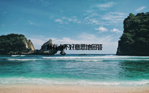 我有点不好意思地回答