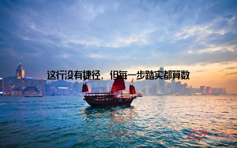 这行没有捷径, 但每一步踏实都算数