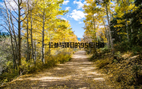 ”一位参与项目的95后说道